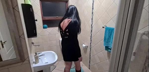  Piss slave loves getting her face and mouth covered in piss, toilet licking